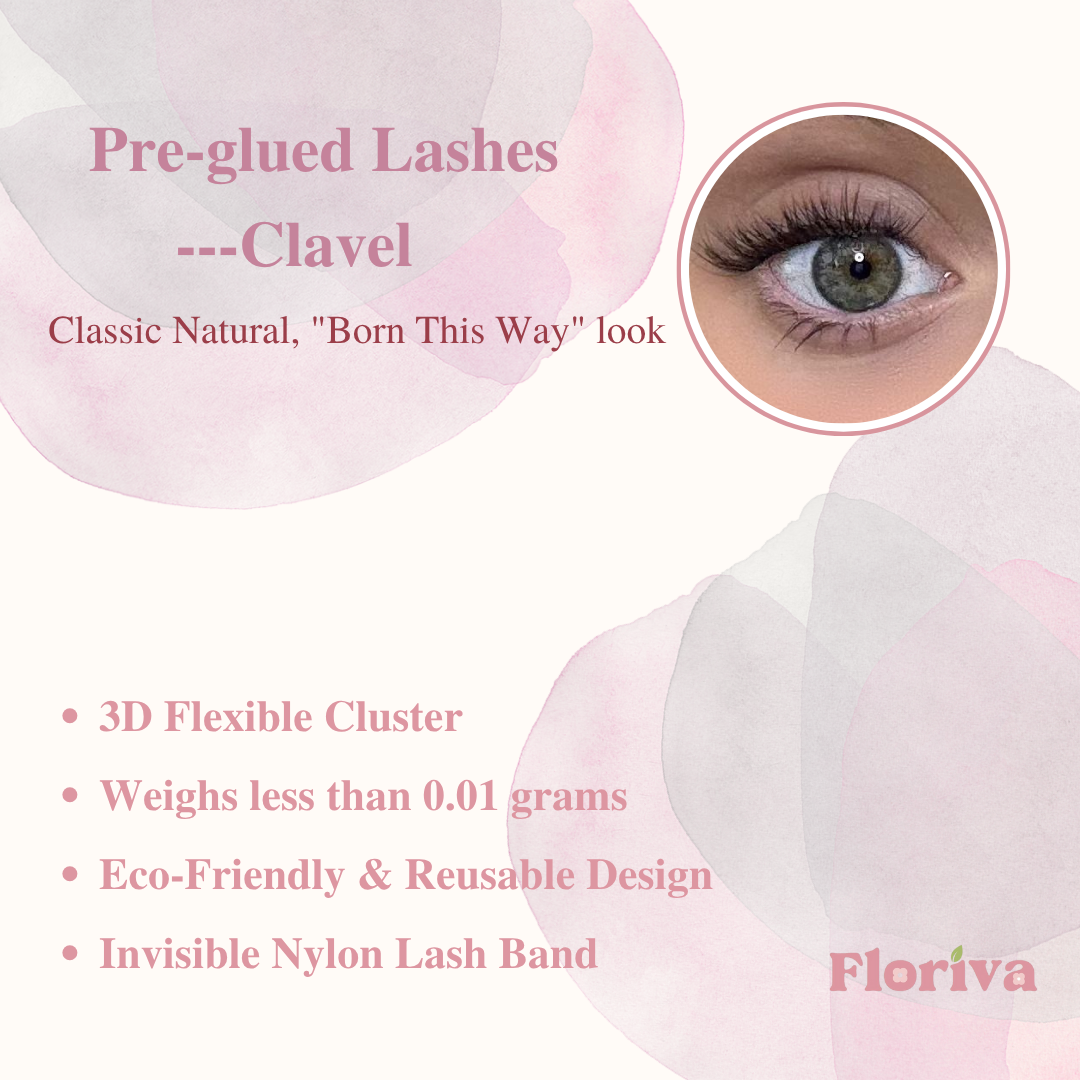Luxury Pre-glued Individual Cluster Lashes, Travel Pack Lashes, Natural Looking Eyelashes Makeup self adhesive