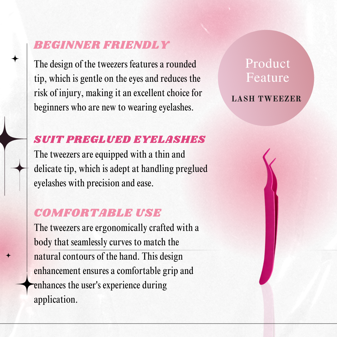 Applicator tweezers for cluster lashes. Apply lashes safely with our lash application. Makeup Cosmetic