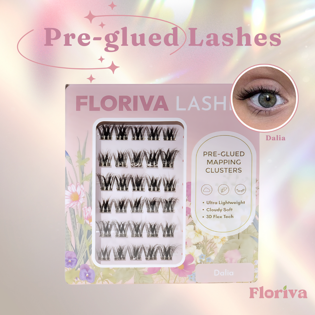 Pre-glued Lashes - Dalia - Eyelash Extension Daily Gentle Makeup, Underlash Style Cosmetic