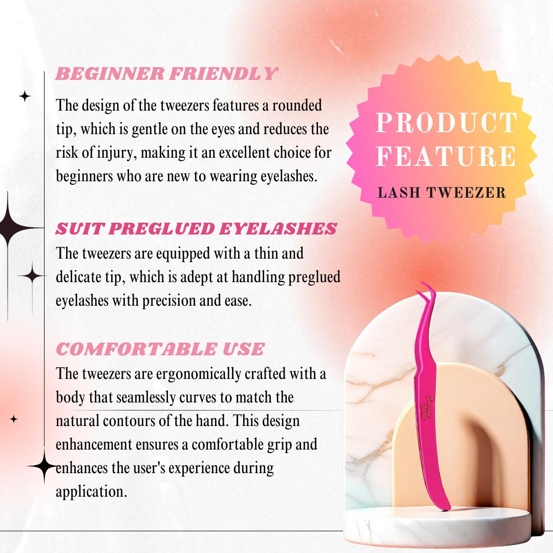 Applicator tweezers for cluster lashes. Apply lashes safely with our lash application. Makeup Cosmetic