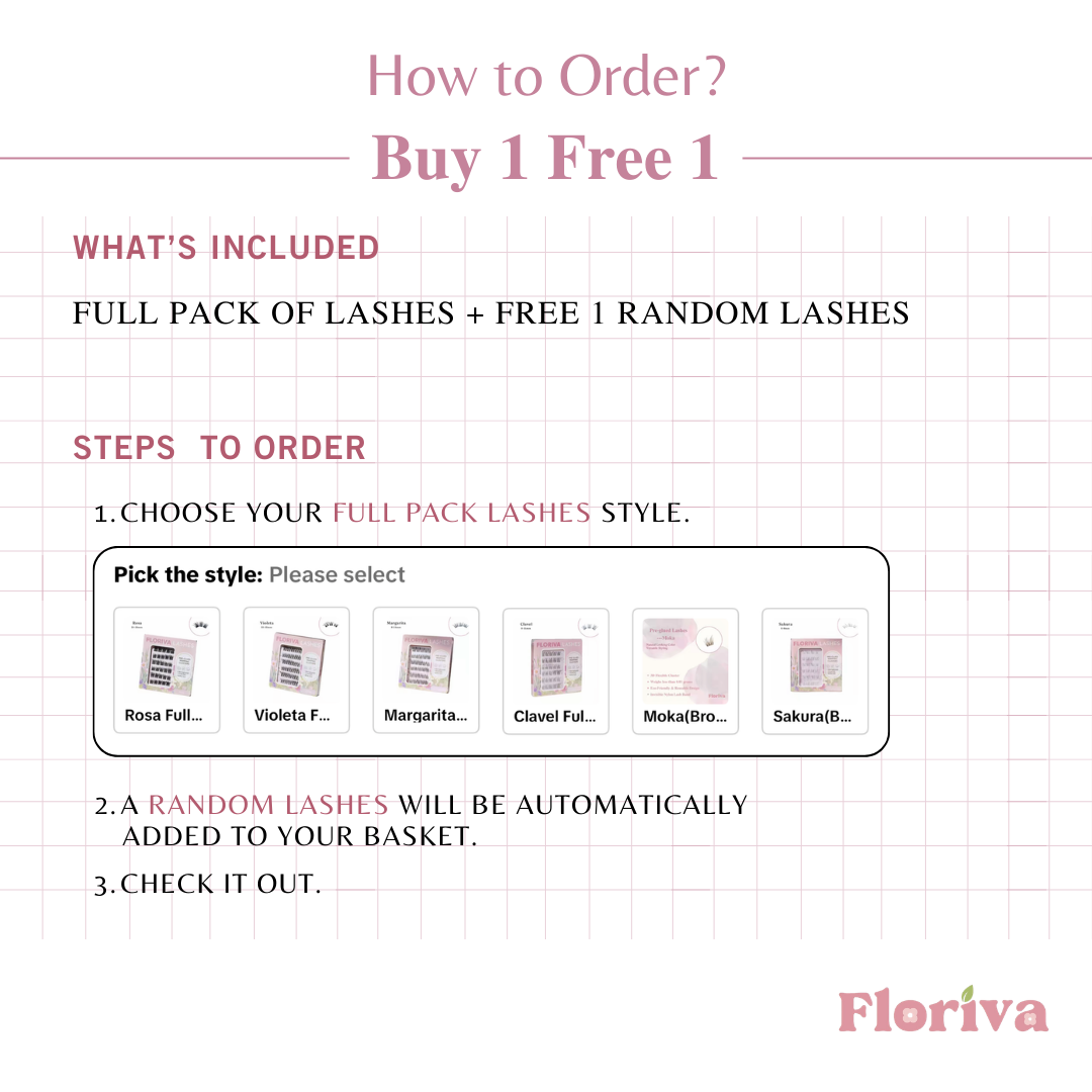 Luxury Pre-glued Individual Cluster Lashes: 1 Full Packed Lashes + 1 Travel Pack of Lashes - Luxury pre-glued lashes by Floriva . Soft & fluffy. Self adhesive. Eyelash Extension Daily Gentle Makeup, Underlash Style Cosmetic, Lashes Kit Set