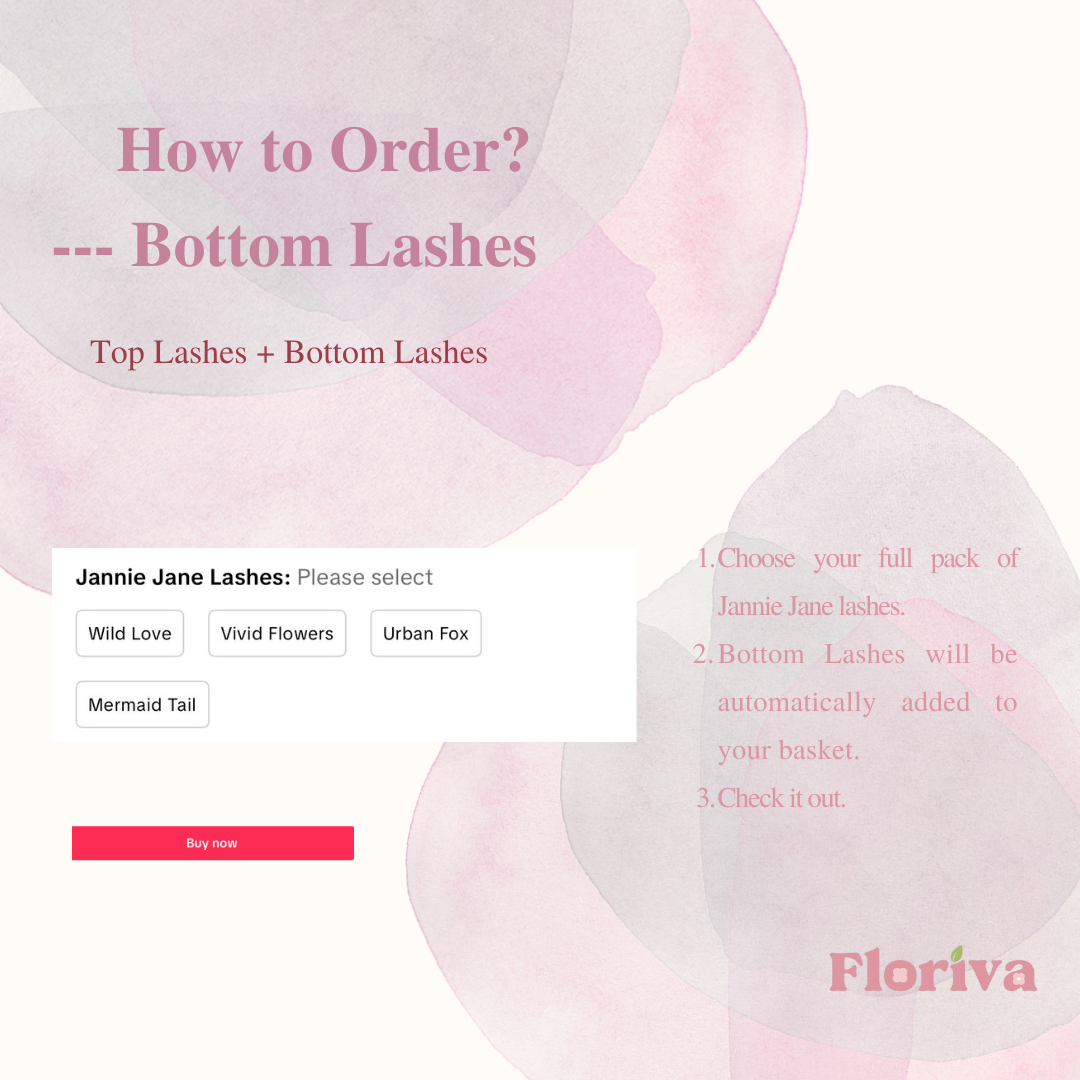 Bottom Pre-gleud Lashes, Natural Looking Lash, Sakura Style: 1 Full Packed Bottom Lashes + 1 Freebies - Luxury lashes by Floriva . Soft & fluffy. Self adhesive. Eyelash Extension Daily Gentle Makeup, Underlash Style Cosmetic, Lashes Kit Set