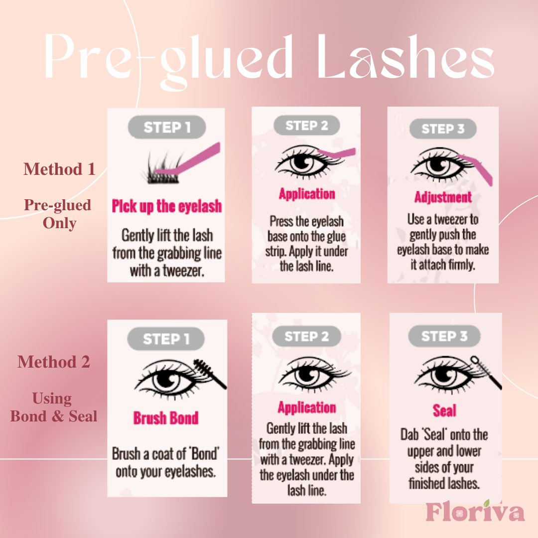 Pre-glued Lashes - Clavel - Eyelash Extension Daily Gentle Makeup, Underlash Style Cosmetic