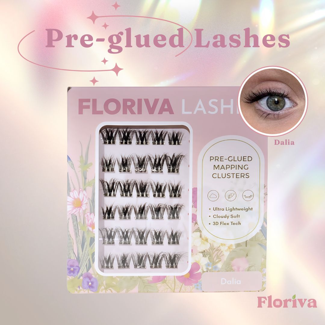 New Year Treat Box Pre-glued Individual Cluster Lashes BUY 5 FREE 1- 2 Pack Set+Bond Seal Glue+Press Nail -pre-glued lashes Eyelashes Makeup Cosmetic, Lashes Kit Set