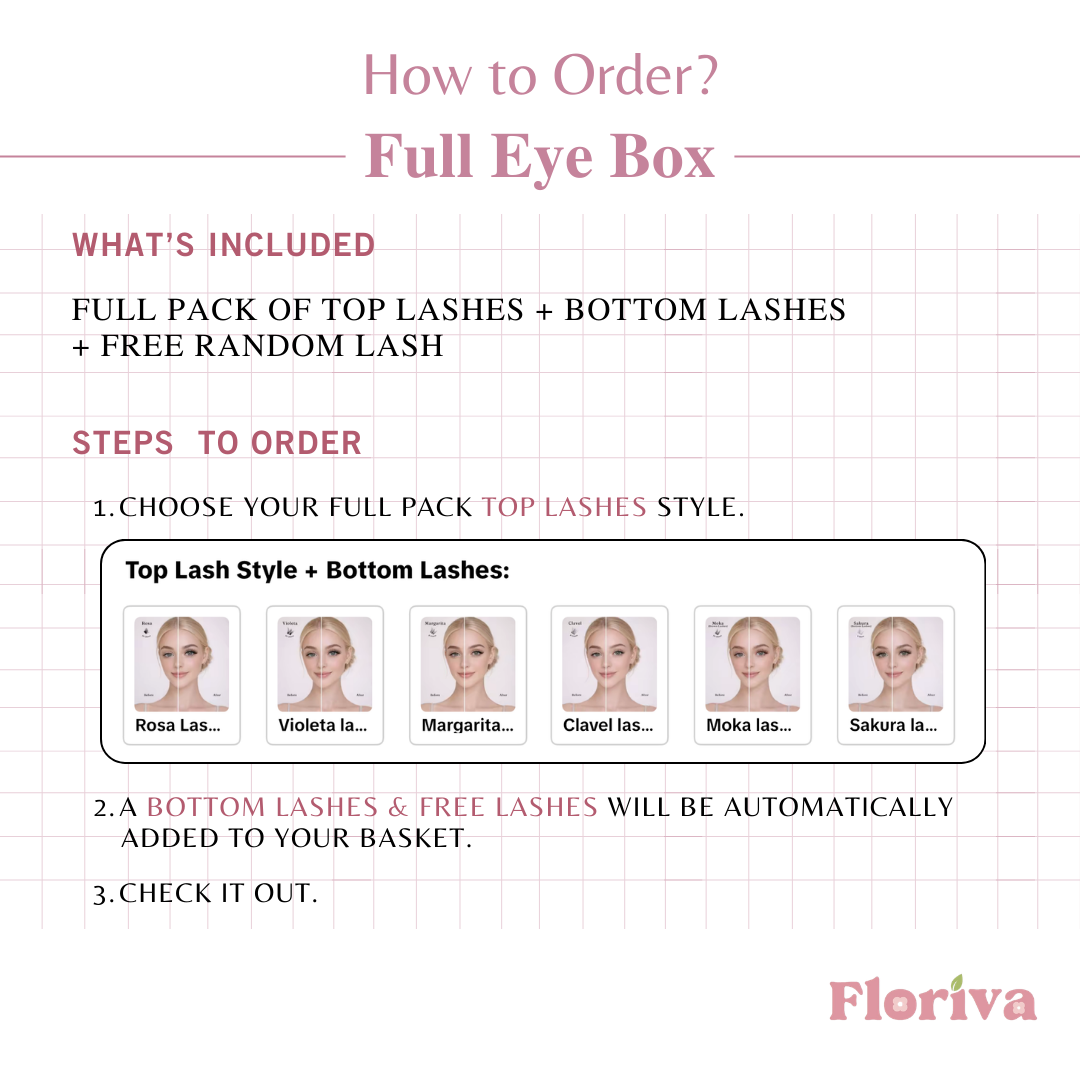 Full Eye Box: Top Lashes + Bottom Lashes + Free Gift, Lash Map Cluster - Pre-glued Individual Cluster Lashes by Floriva. Natural Lashes Clusters Doll Eye Wink Soft & fluffy. Self adhesive. Eyelash Extension Daily Gentle Makeup, Underlashes
