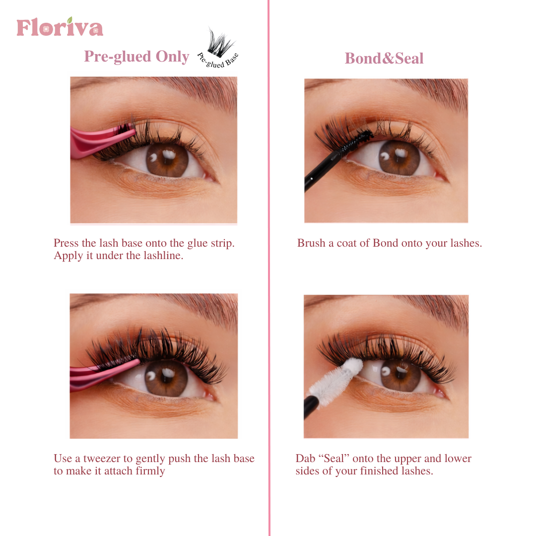 Summer Treat Box, 6 items value set: 2 Pack Lashes+Heated Curler+Tweezer+Bond Seal Glue+Remover,-pre-glued lashes Eyelashes Makeup Cosmetic, Lashes Kit Set