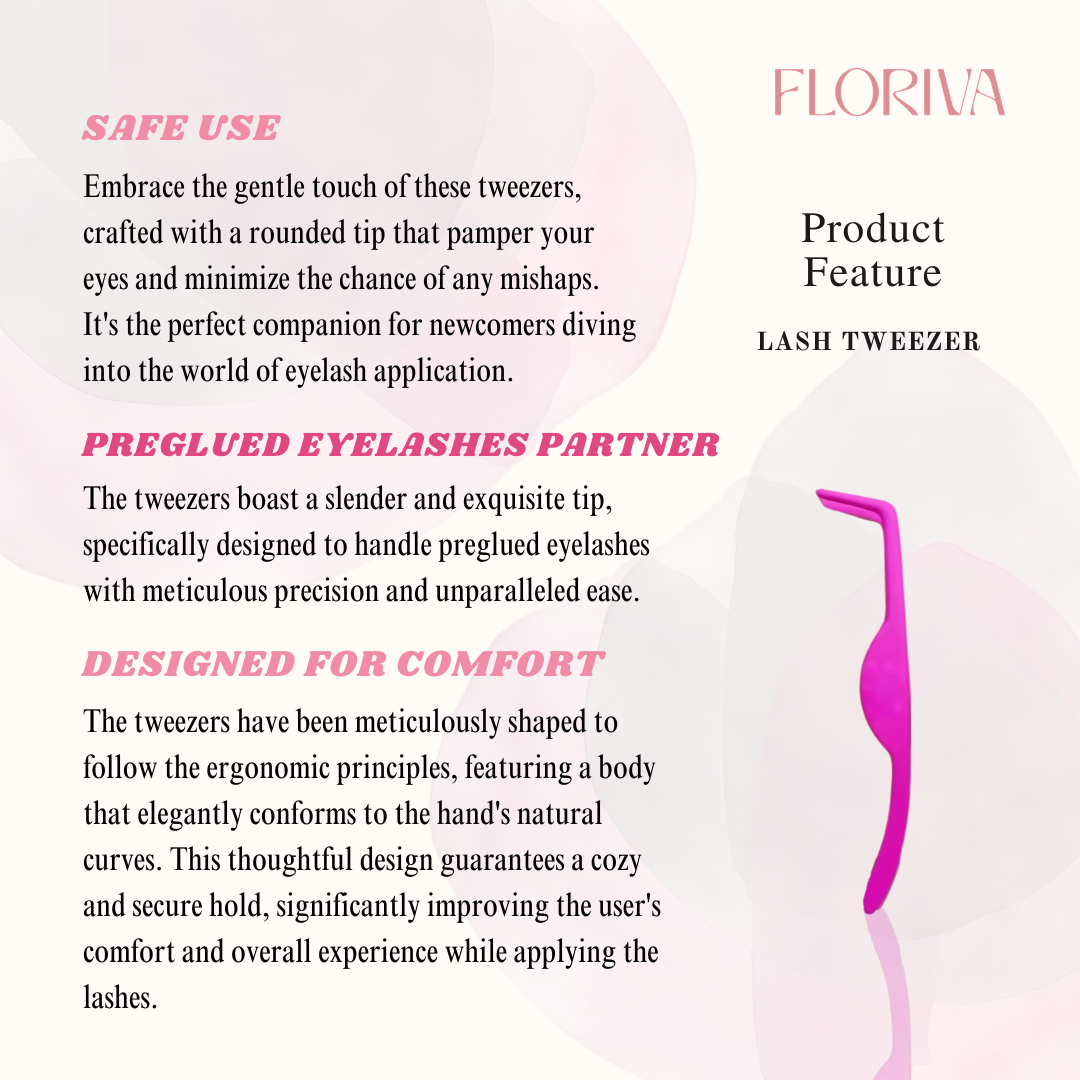 Floriva Lash Tweezer with Rounded Tip